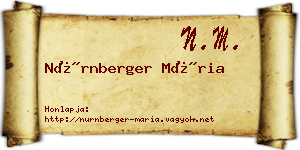 Nürnberger Mária névjegykártya